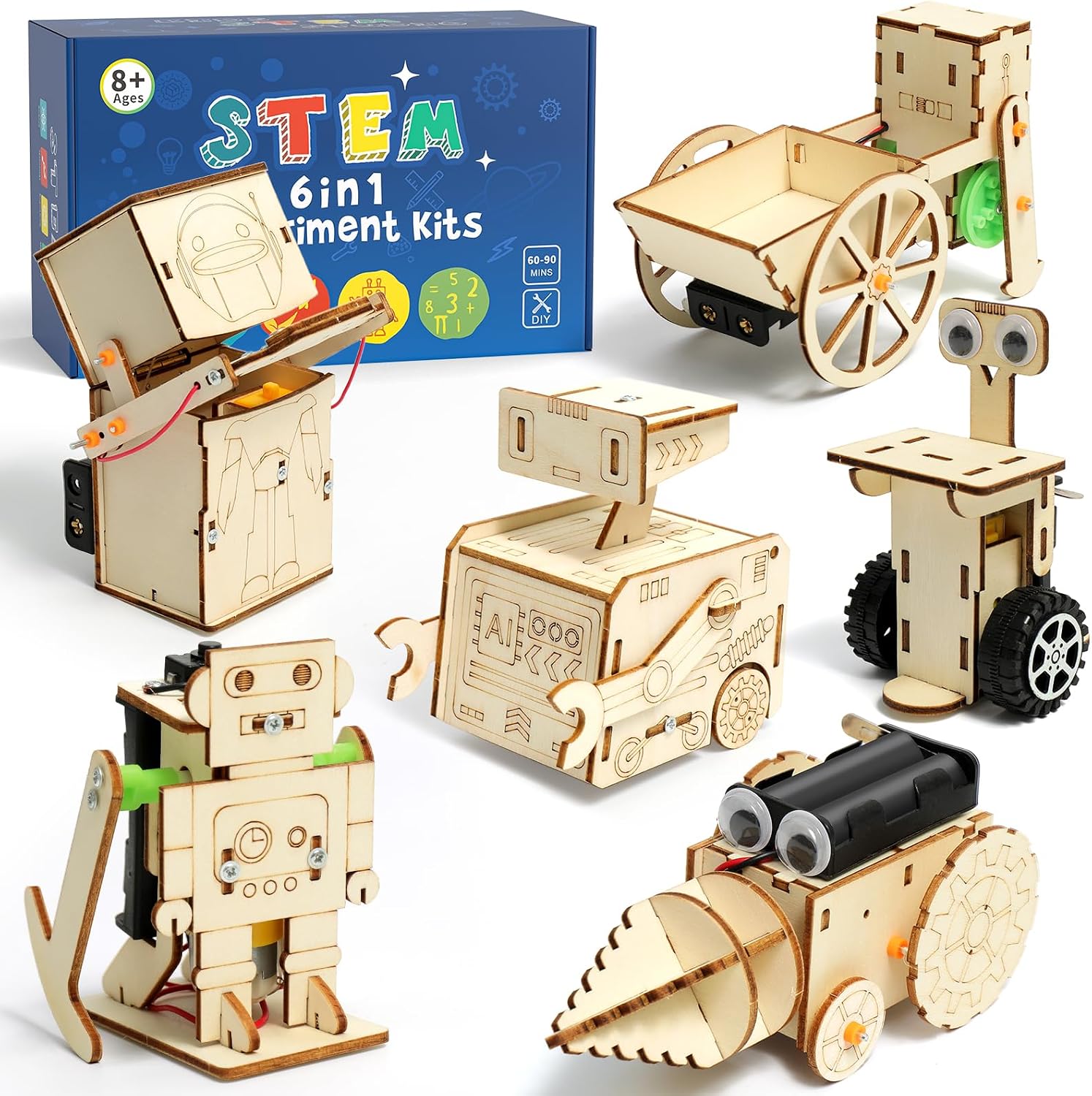 Experiments for Children from 8 9 10 11 12 13 14 Robot Electronic Building Kit Experiment Box Electric Construction Kit for Children Wooden Construction Kit Children's Toy Gifts from 8 9 10 11 12 13 14 Years Boys