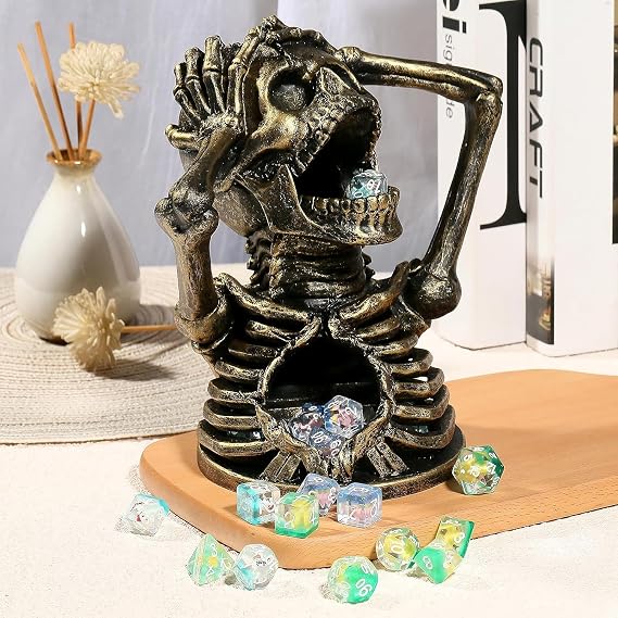 DNDND Skull Dice Tower, Coppe D&D Dice Rolling Tower for Dungeons and Dragons DND Tabletop Game and RPG Games (Copper)