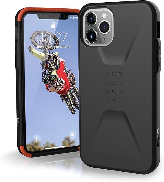 URBAN ARMOR GEAR UAG Designed for iPhone 11 Pro [5.8-inch Screen] Civilian Feather-Light Rugged [Black] Military Drop Tested iPhone Case