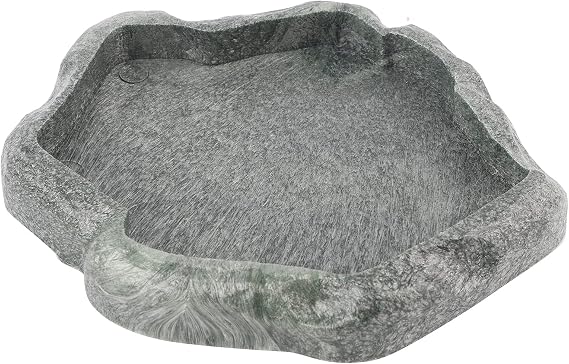 Fydun Dule Reptile Rock Food and Water Dish Feeder Bowl for Tortoise Lizard Replacement Plies (S 6.2x23.5cm)