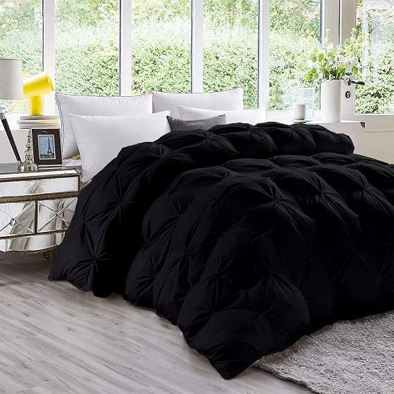 Hotel-Style 1600-TC Diamond Pinch Down Alternative Comforter Eastern King Size 118 x 110 Inches 1-Piece All-Season Duvet Insert, 850 GSM Micro Fill & All Side Corner Tabs 100% Egyptian Cotton