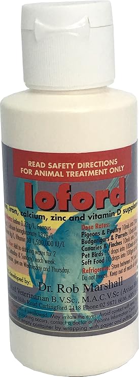 Dr Rob Marshall Ioford 100ml Bird Iodine Calcium Iron Multi Vitamins Supplement for All Birds Finches Canaries Budgies Pigeons Poultry