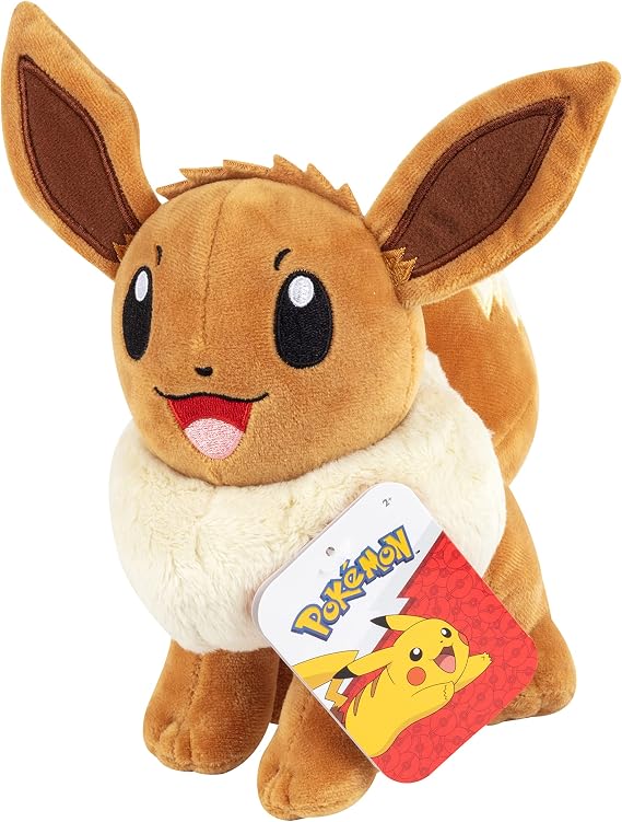 Pokemon 8" Eevee Plush - Officially Licensed - Let's Go Starter Figure - Authentic Soft Stuffed Animal Toy - Gift for Kids, Boys, Girls - 2+
