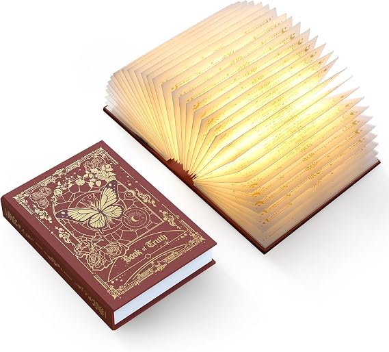 Folding Truth Book Lamp, Book Lover Gift, Bookshelf Light, Paper Lamp
