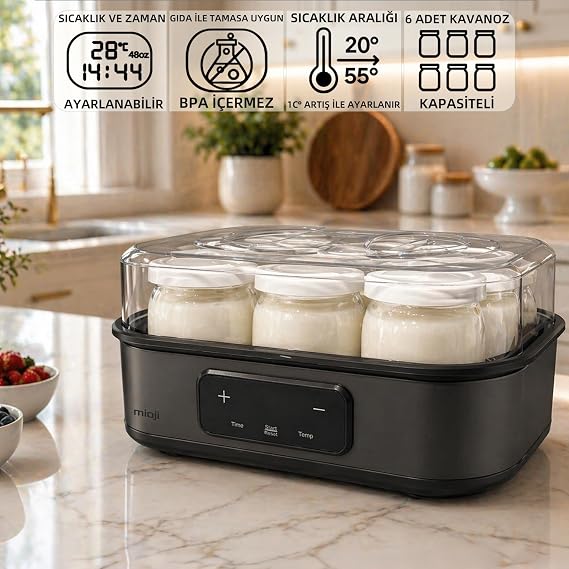 Mioji YM8 Probiyotik Yoğurt & Kefir Yoğurt Yapma Makinesi