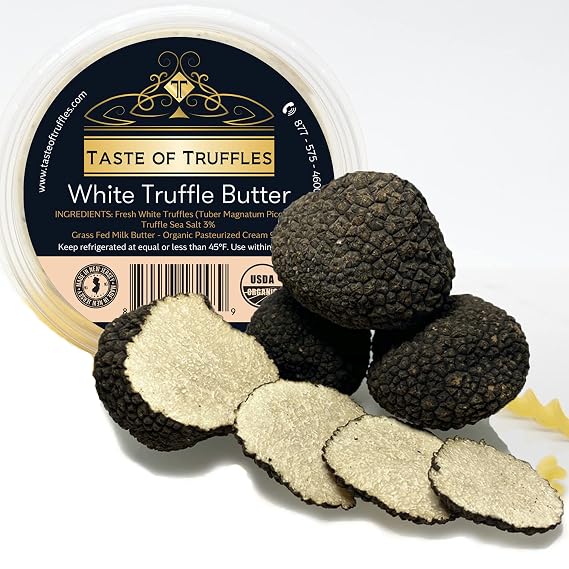 Fresh Black Summer Truffles (Tuber Aestivum) 4 oz (112gr) and TASTE OF TRUFFLES White Truffle Butter