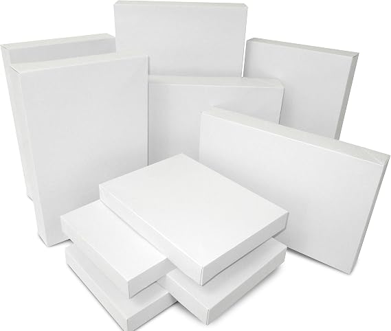 White Assorted Size Gift Boxes - One Pack of 10 Boxes Each