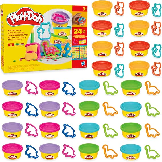 Play-Doh Party Favor Pack, Bulk 24 Pack of Modeling Compound with Cutters, Classroom Supplies for Arts & Crafts, Birthday Gifts & Prize Toys for Kids, Ages 3+