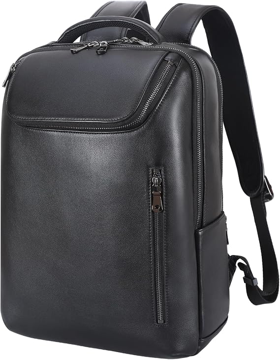 TIDING Men's Full Grain Leather Backpack 15.6 inch Laptop