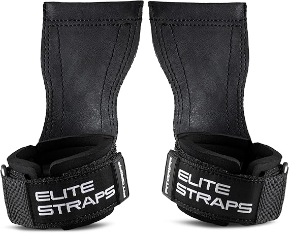 Fitgriff® Elite Straps 2.0 - Zughilfen mit Gummi-Pad für Krafttraining - Bodybuilding Fitness Gym - Lifting Straps - für Frauen und Männer