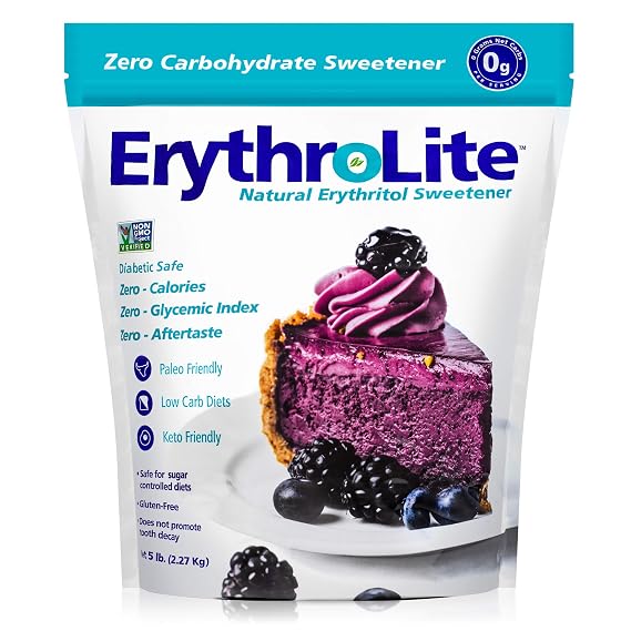Xlear Erythrolite Erythritol Sugar Substitute - Natural and Organic Plant-Sourced Keto Friendly Sweetener (5 Pound Bag) (5 pound)