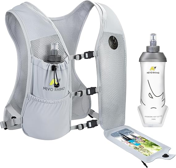 N NEVO RHINO Running Vest with 350ML TPU Soft Flask,Adjustable Chest Straps