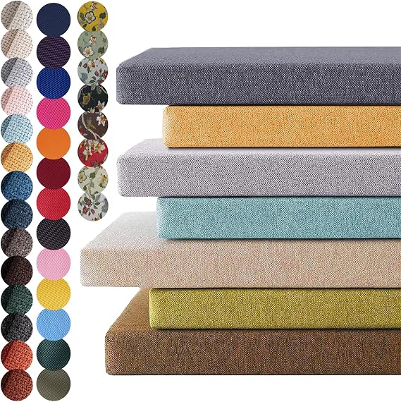 Personalized Bench Cushion, Custom Window Seat Chair Pad Waterproof Outdoor Indoor Furniture, Bay Sofa Renovation Garden Patio Optional Fabric Leather Linen Piping Size (Thickness: 3 inch)