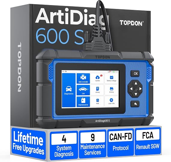 TOPDON AD600S Car Diagnostic Tool, Lifetime Free Update Obd2 Scanner
