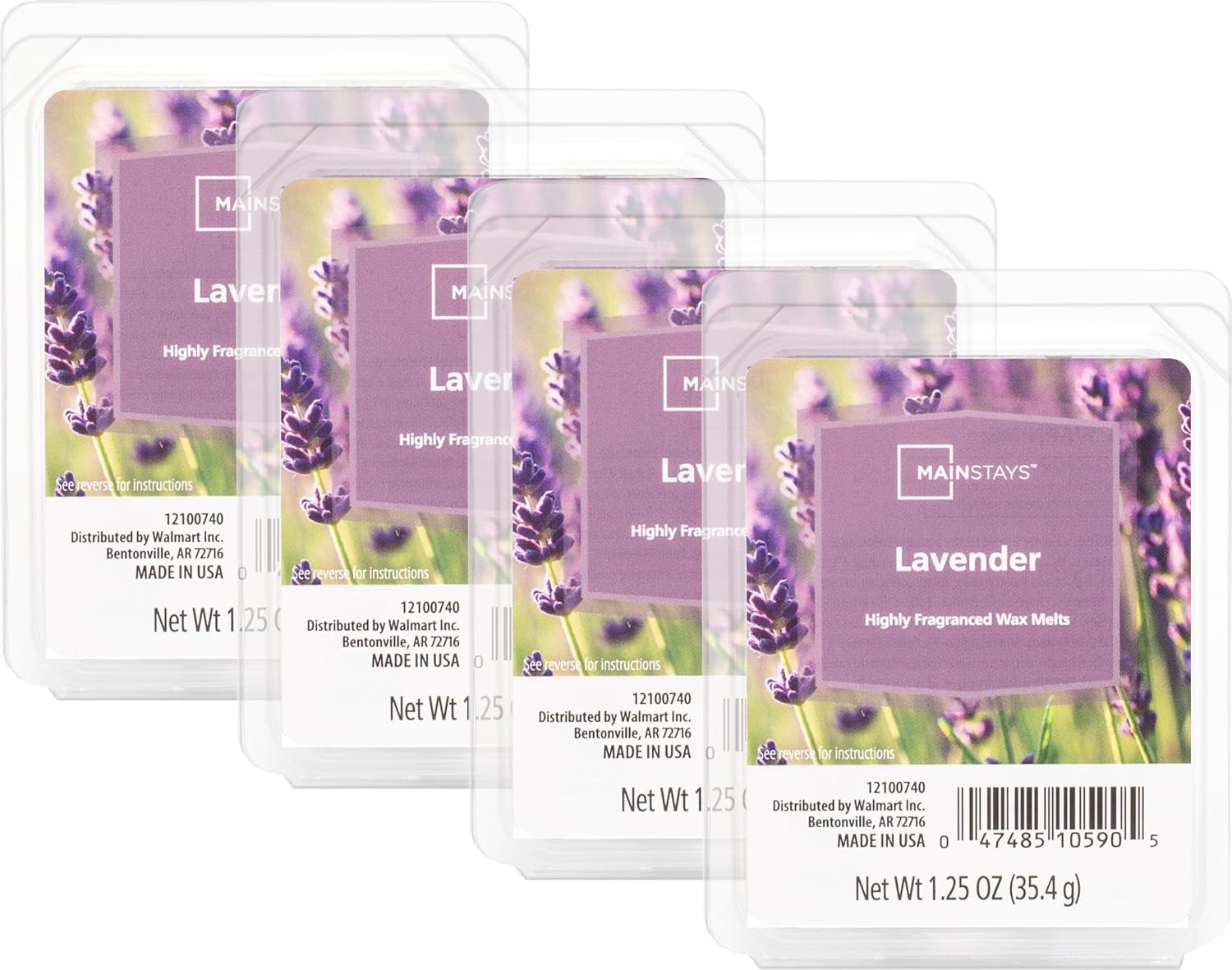 Mainstays Scented Wax Cubes 1.25oz 4-Pack Lavender