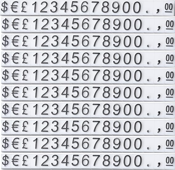 Price Tags Price Display Cubes Adjustable Number Counter Stand Label Sale Price Blocks 170 Pieces for Jewelry Watch Ring Dollar Pricing Show Kit, White