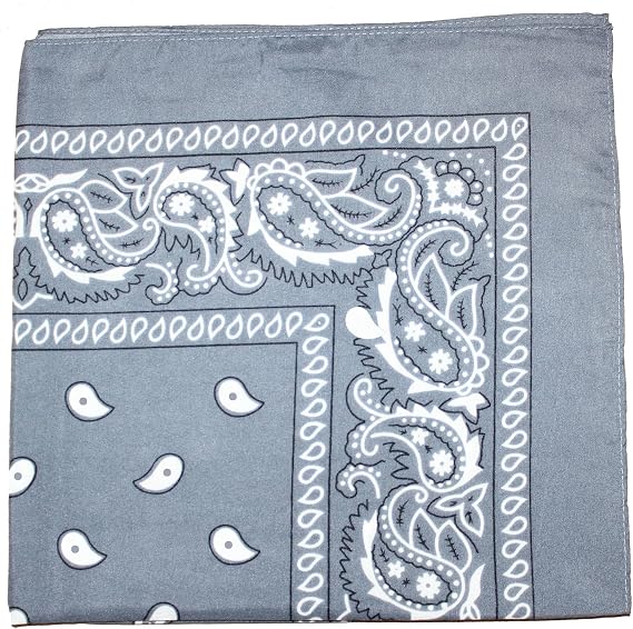 Pack of 5 X-Large Paisley Cotton Printed Bandana - 27 x 27 inches