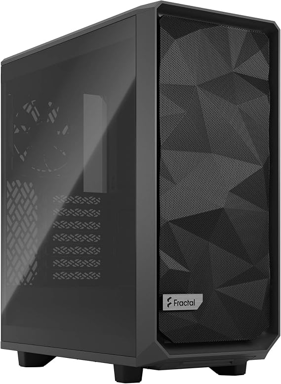 Fractal Design Meshify 2 Compact Gray TG Middle Tower PC Case with Mesh Design, Tempered Glass Clear Model FD-C-MES2C-04 CS7763