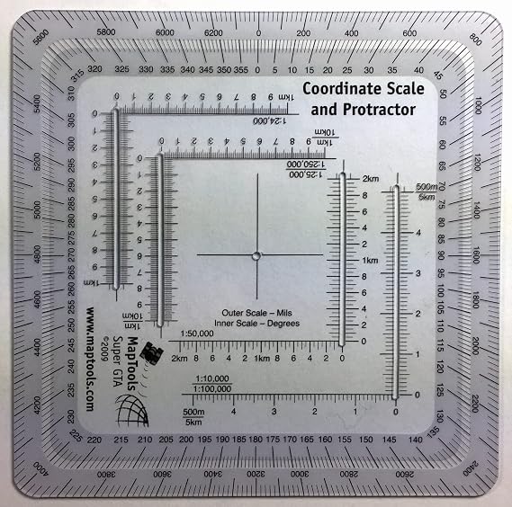 MapTools Improved Military Style MGRS/UTM Coordinate Grid Reader, and Protractor