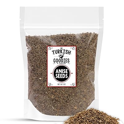 Anise Seeds by Turkish Goodies 7oz Aniseed Spice for Baking, Cooking & Tea All Natural Anis Licorice Flavor Seasoning in Resealable Pouch Non-GMO & Kosher Friendly