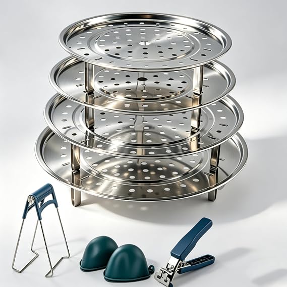 Stainless Steel Steamer Rack, Multi Stand for Pot Steaming Cooking | Pot steaming use, cook veg dumpling tamale seafood