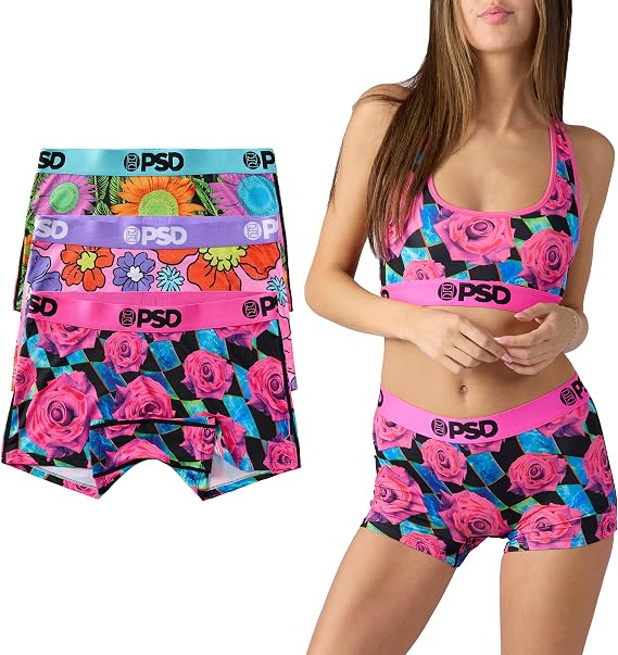 PSD Women's Neon Floral Boy Shorts 3 Pack Box