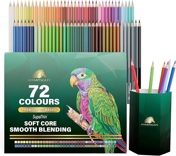 MyArtscape 72 Oil-Based Colored Pencils with Roll Up Case