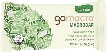 GOMACRO Organic Mint Chocolate Chip Bar Single, 2.3 OZ