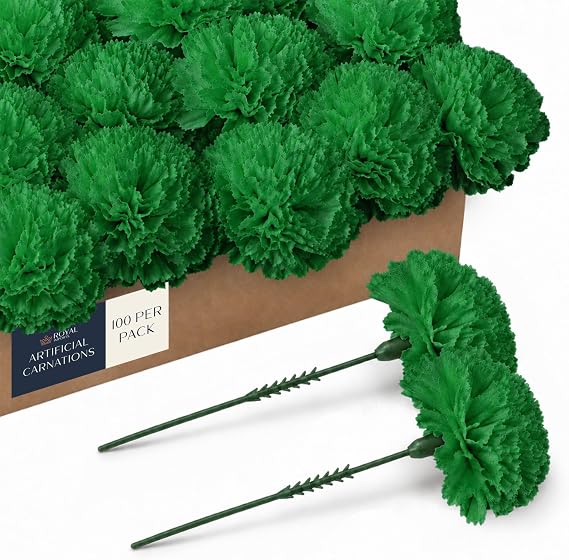 Royal Imports Carnation Artificial Flowers for Weddings Green100pk