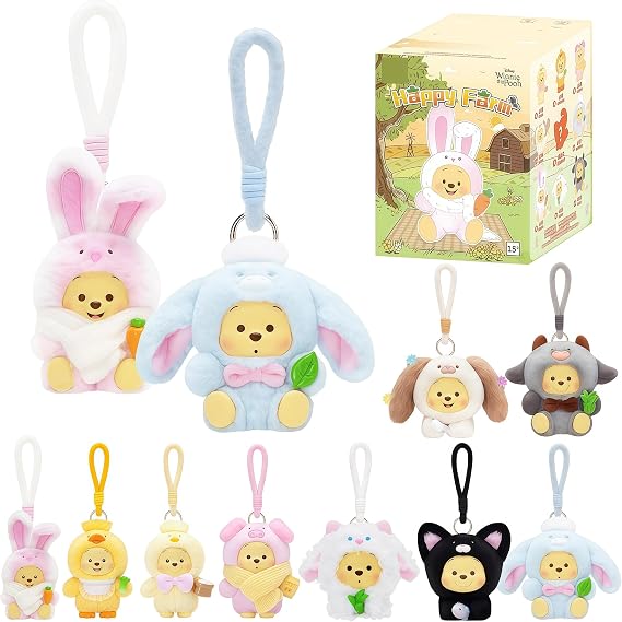 MINISO Disney Winnie The Pooh Farm Animal Series Blind Box Desktop Ornament/Hanging Ornament Winnie The Pooh Birthday Gift (Random one)