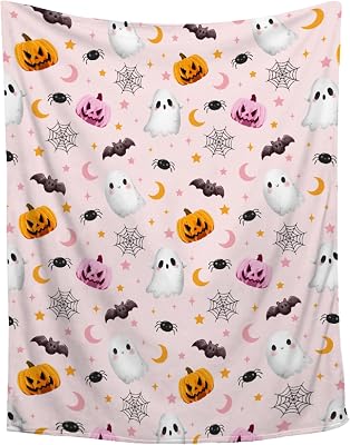 Cute Ghost Pumpkin Blanket - Halloween Decor for Couch, Sofa, Bed, Living Rooms - Ghost Blanket Gifts for Girls & Boys - 30x40 - ToddlersCrib Size