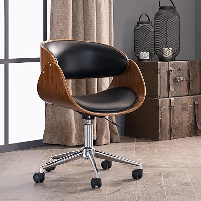 CAELUM Cute Desk Chair for Teens Girls, Home Office Computer Desk Chairs with Wheels and Arms, Comfy Velvet Fabric Swivel Rolling Task Chair for BedroomStudy RoomLiving Room Z1 - Black - 1