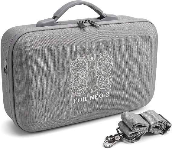 Drone Case Compatible with DJI Neo 2 Fly More Combo and RC-N3 Controller, Hard Shell Drone Storage Bag Travel Carrying Case with Shoulder Strap for Drone, Batteries & Accessories