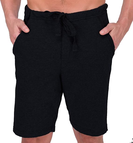 Cottonique Hypoallergenic Drawstring Lounge Shorts for Men with Skin Allergies and Sensitive Skin