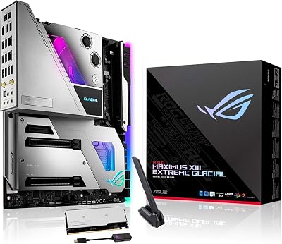 Asus ROG Maximus XIII Extreme Glacial WiFi 6E Z590 LGA 1200Intel® 11th EATX gaming motherboard PCIe 4.0,182 power stages,integrated EK water block, 5xM.2 slots, 2xThunderbolt™ 4, 10 & 2.5Gb LAN