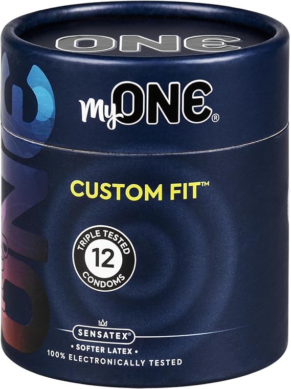 MyONE Custom Fit Large Sized Condoms | Tailored Width & Length | Max Pleasure | Triple Tested Softer Latex | Lubricated | Nontoxic, Vegan, Non-GMO | 57E: Width 57 mm (57), Length 144 mm (E)