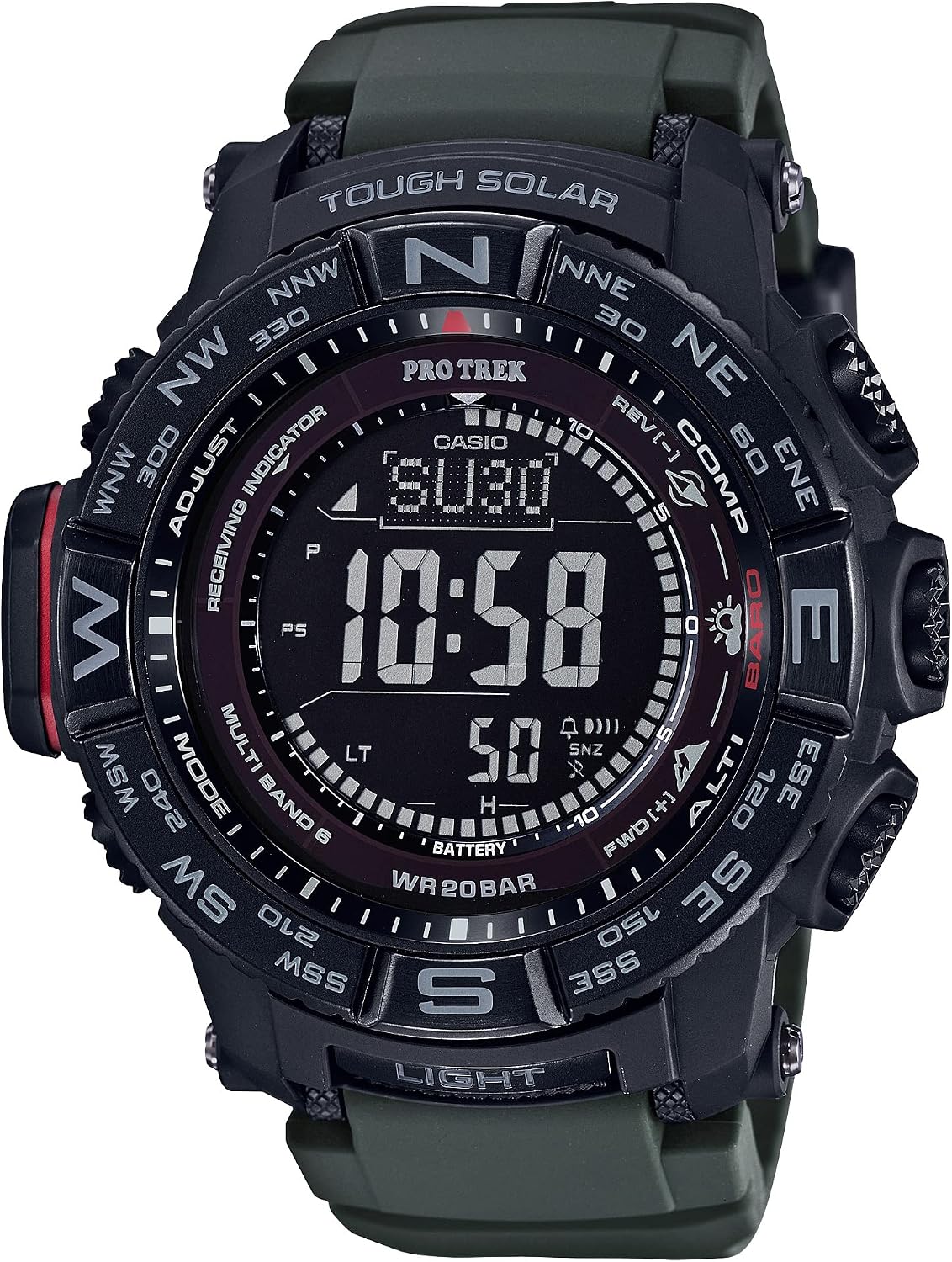 Casio PRW3500 Series | Pro Trek | 100M WR | Compass | AltBaro-Thermo | Tough Solar Power | Atomic Timekeeping | 1-100 SEC Stopwatch | Countdown Timer | World Time