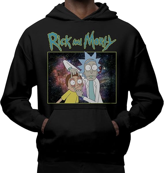 RICK AND MORTY Rick Holding Mortys Eyes Open Space Adventure Men's and Women's Pullover Hoodie, Unisex Hooded Sweatshirt