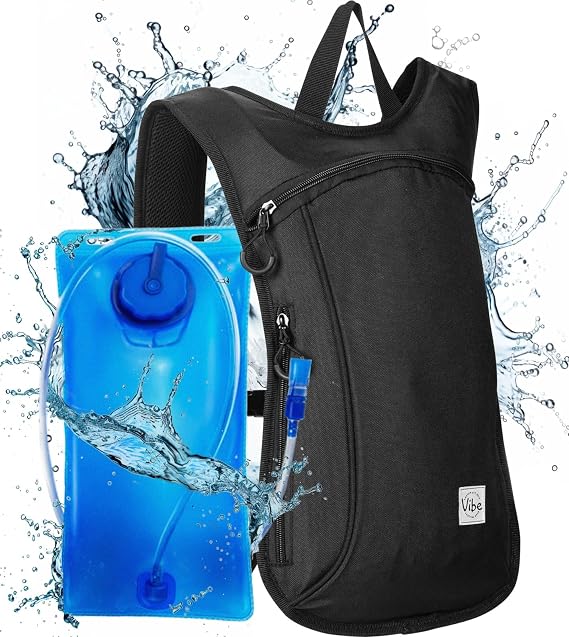 Vibe Festival Gear Rave Hydration Pack Backpack with 2L Water Bladder for Women Men Festival Hydropack, Hydro Pack, Leak Proof, Lightweight Teens, Party, Hiking, Running, Outdoor Sports
