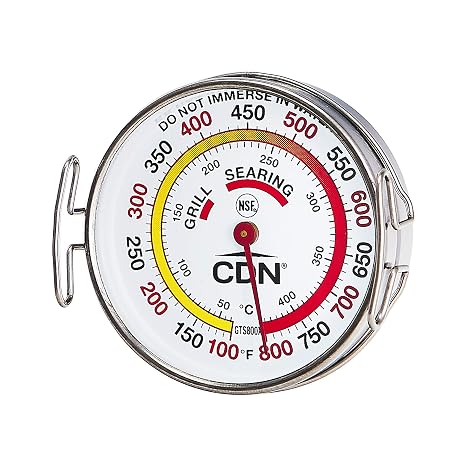 CDN Grill Surface Thermometer | NSF Certified | ProAccurate | Temperature Zones, High Heat, Color-Coded Scale - Laboratory Glass Lens - Perfect for Grill, BBQ GTS800X