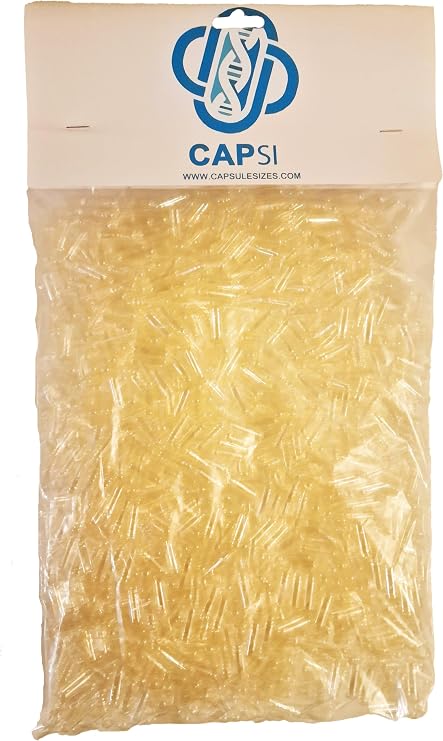 CAPSI Empty Gelatin Capsules Size 3 – Clear – Pack of 1000 – Premium Bovine Gelatin Capsules for DIY Supplements, Herbs & Powders – Easy to Fill and Lock