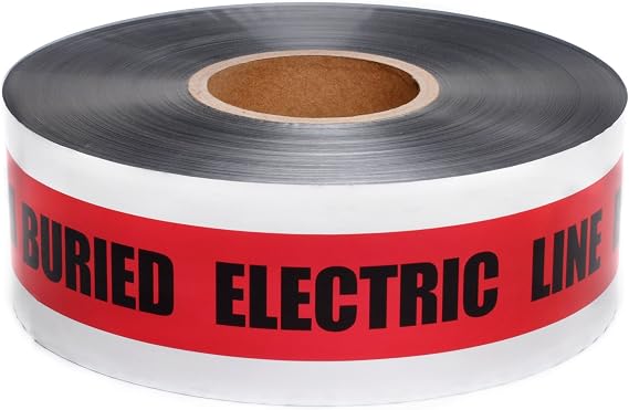 Swanson 1000'x 3" Detectable Tape Red "Caution: Buried Electric LINE Below"