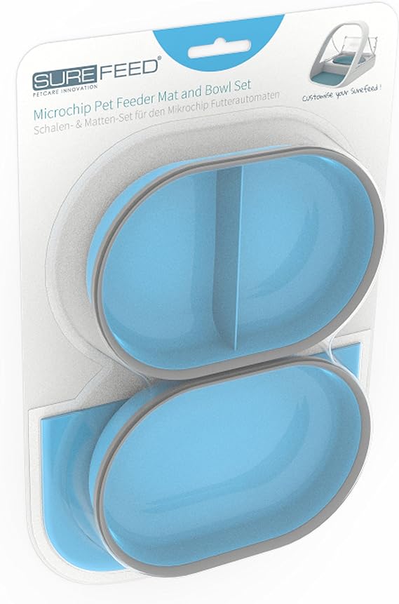 Sure Petcare Mat & Bowl Set (Blue)