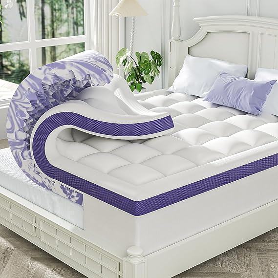 ChiXpace Dual Layer 4 Inch Memory Foam Mattress Topper California King