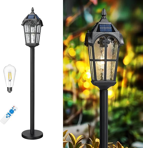 Emliviar 46 Inch Portable Solar Pathway Light, Black, YXE302PL-ML SL BK