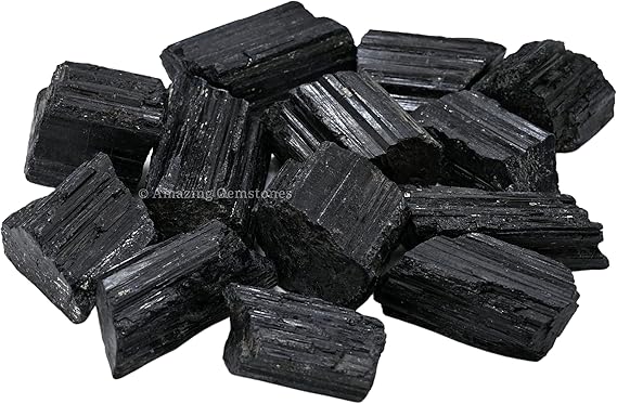 Black Tourmaline Crystals Rough Stone in Bulk, 1lb