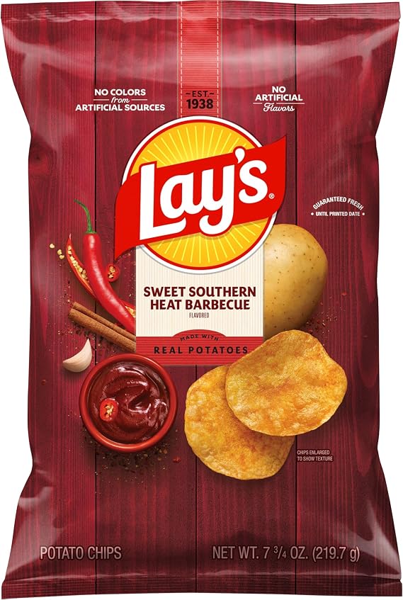 Lay's Potato Chips, Sweet Southern Heat BBQ, 7.75 Ounce by Lay's