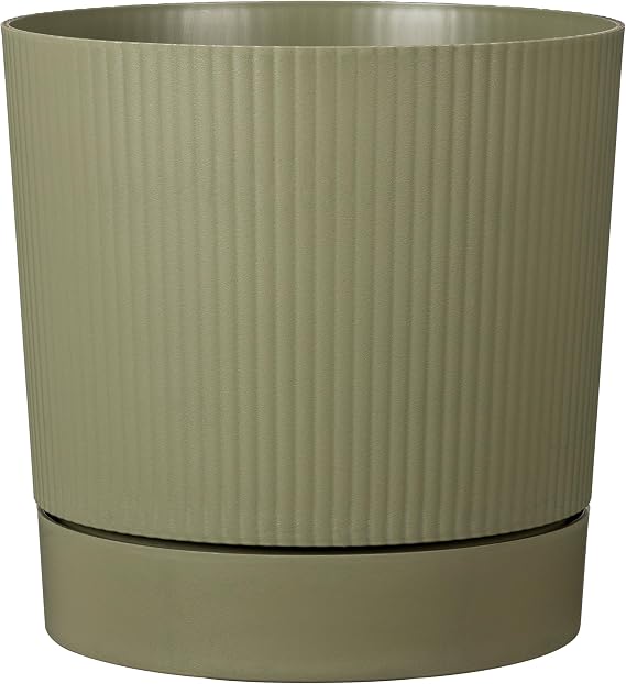 Scheurich LINO+ Plastic Planter Green Diameter 28.7 cm Height 25.8 cm