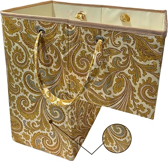MAHOTHO Stair Basket Velvet Stair Baskets for Carpeted and Wooden Stairs Decorative Laundry Storage for Stairsteps and Staircase Step - Foldable Basket for Stairs Organizer with Handle