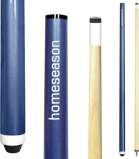 HomeSeason Pool Cues 58 inch Pool Cue Stick with 13mm Fiber Leather tip 4-Colors for Beginner, Commercial and Home Entertainment